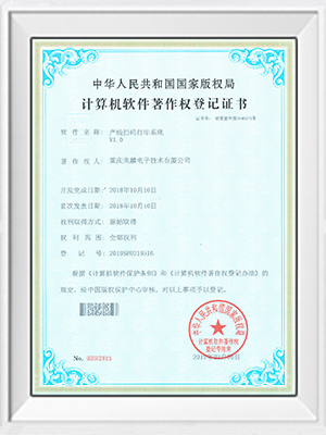 產(chǎn)線掃碼打印系統(tǒng)證書